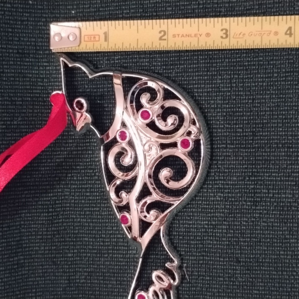 Lenox Silver Plated Cardinal Ornament with Red Crystal Accents NEW - Picture 8 of 9